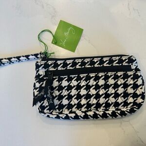 Vera Bradley Black & White Houndstooth Wristlet Pouch